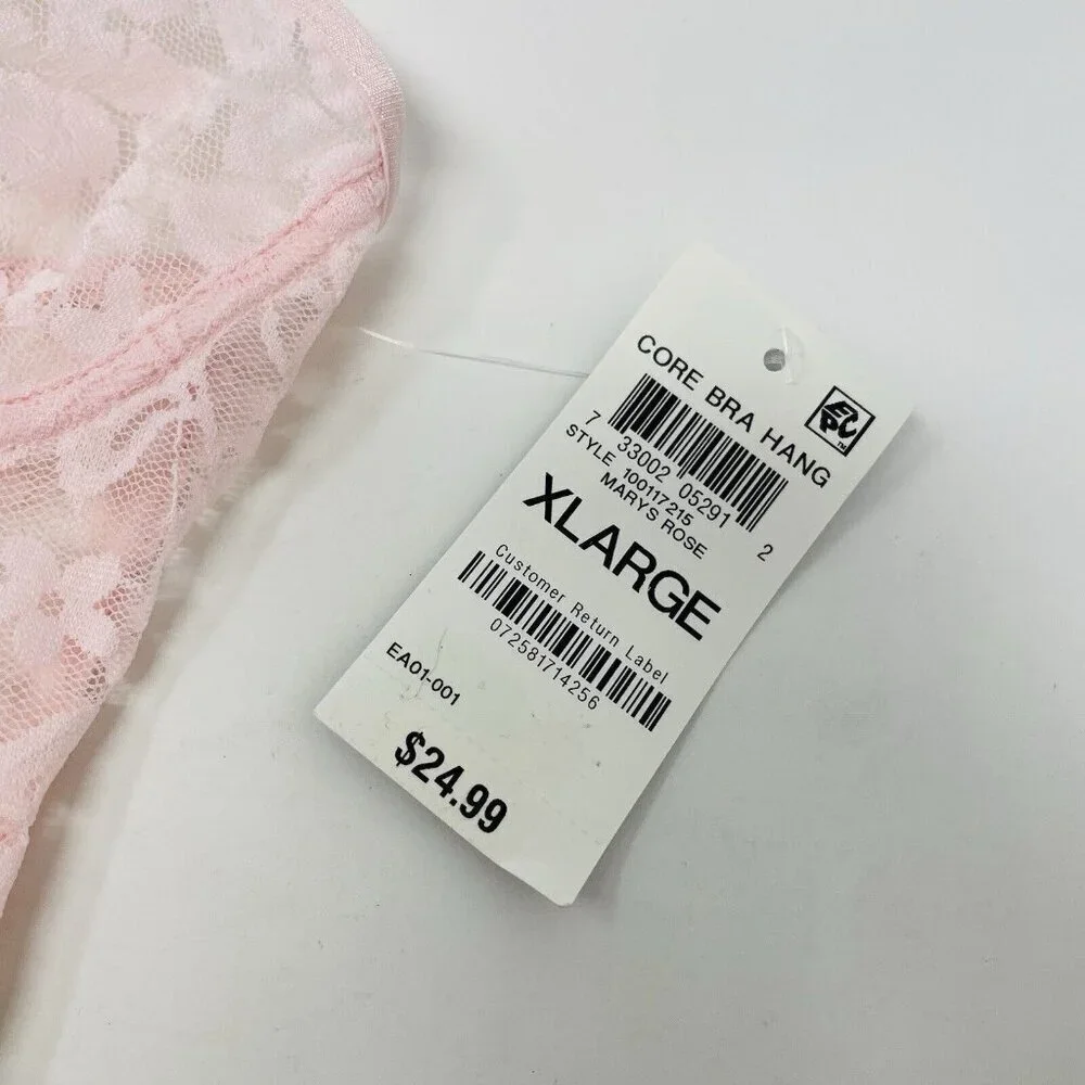 INC International Concepts Womens Size XL Lace Bralette Lingerie Rose Pink 461